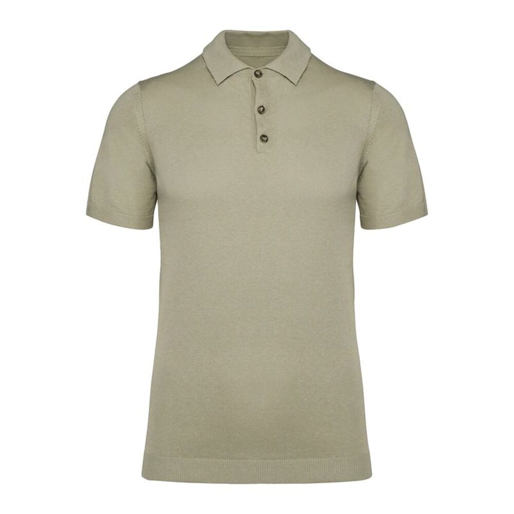 Spasso Mens Knitted Polo Shirt / Natural Khaki